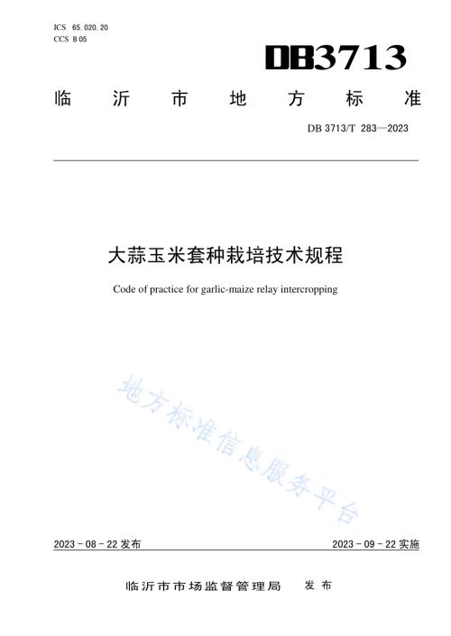 大蒜玉米套种栽培技术规程DB3713／T 283-2023.pdf