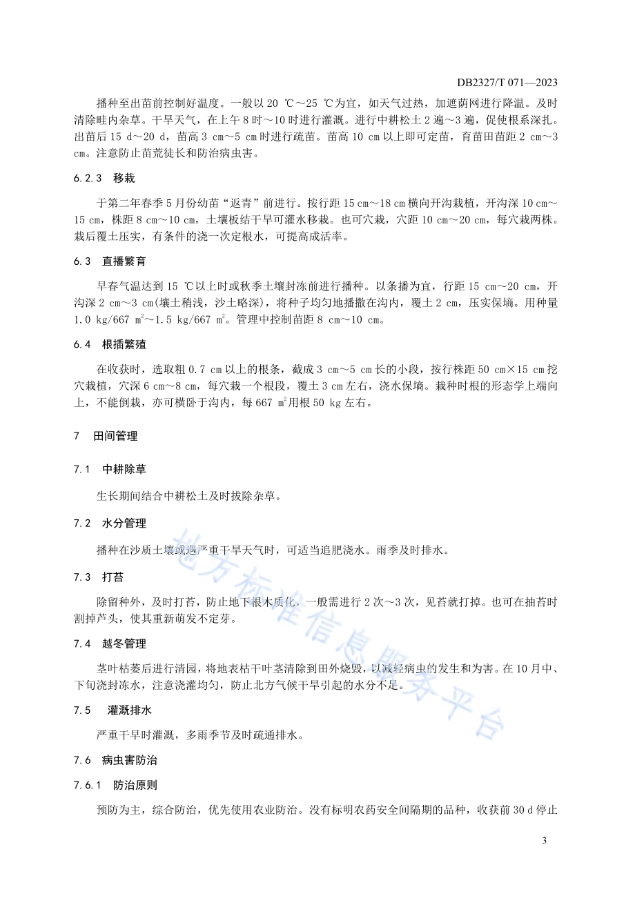 大兴安岭防风栽培技术规范DB2327／T 071-2023.pdf_第5页