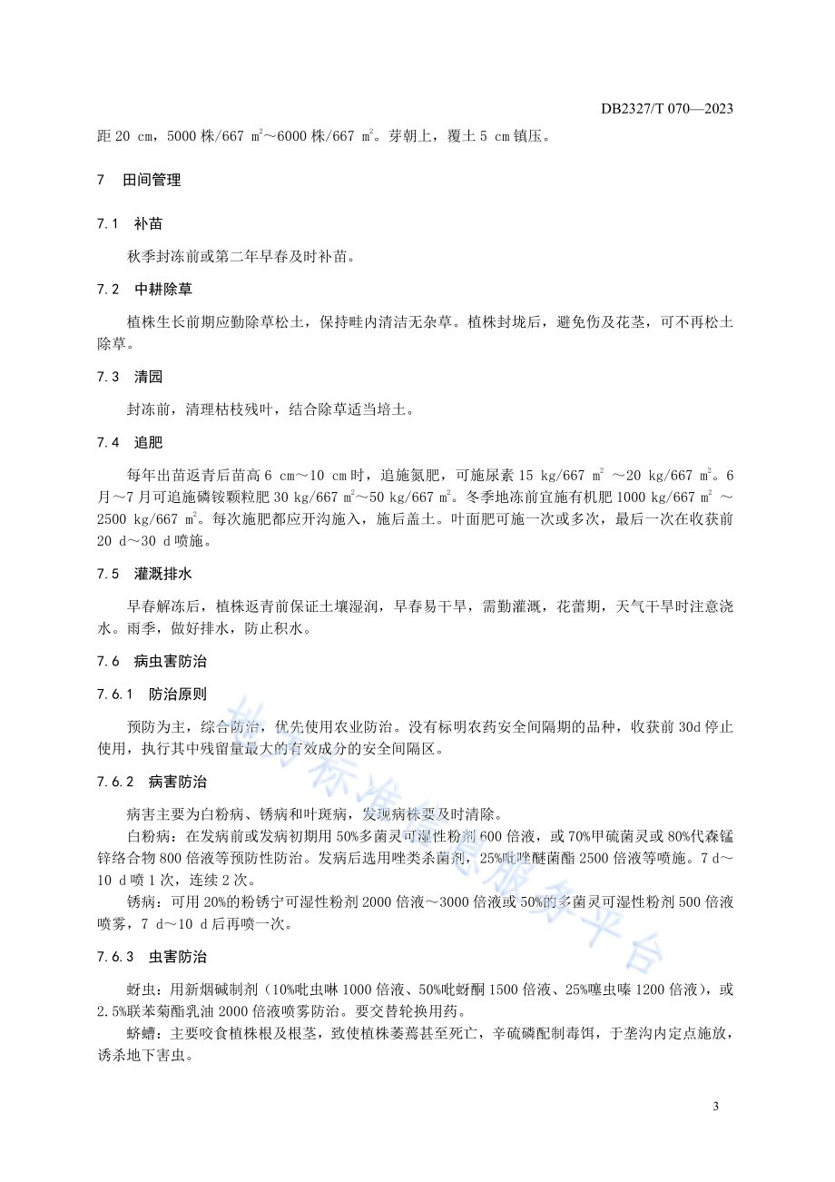 大兴安岭返魂草栽培技术规范DB2327／T 070-2023.pdf_第5页