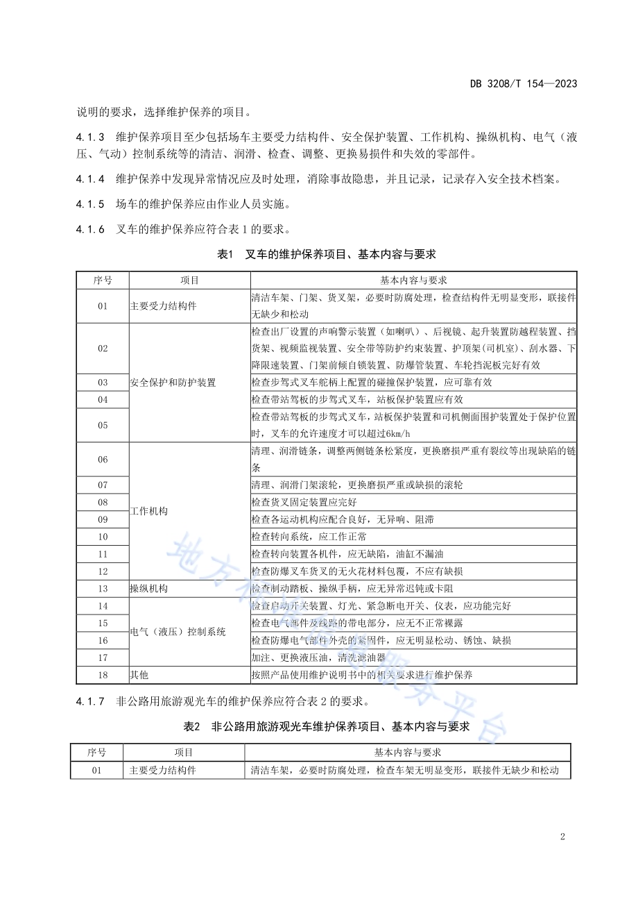 场（厂）内专用机动车辆维护保养和检查规范DB3208／T 154-2023.pdf_第4页