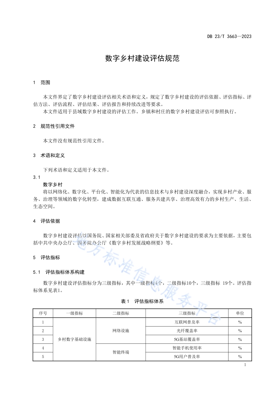 数字乡村建设评估规范DB23／T 3663—2023.pdf_第4页