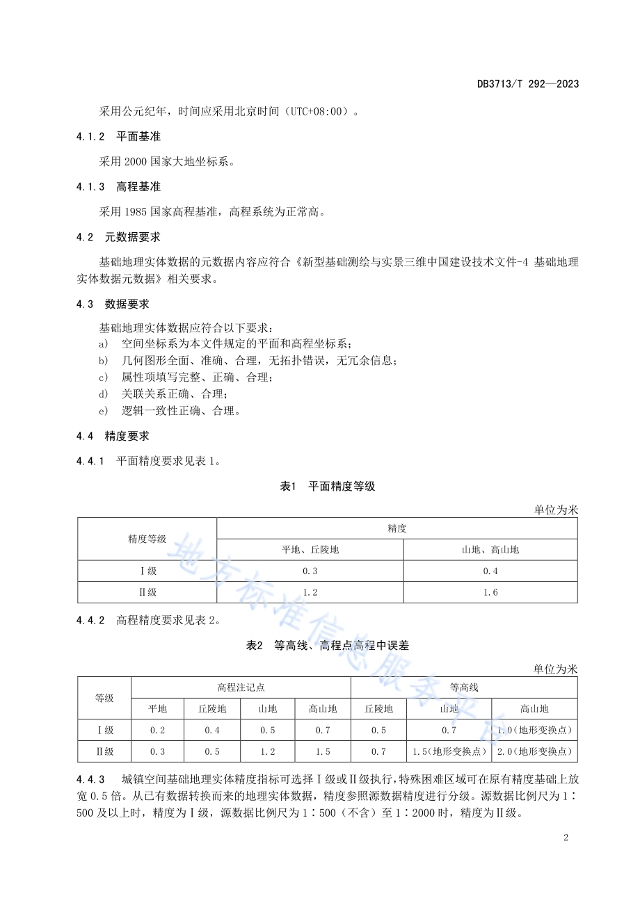 基础地理实体数据生产技术规程DB3713／T 292-2023.pdf_第5页