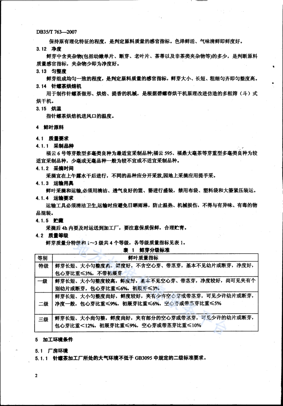 针螺茶加工技术规范DB35／T 763-2007.pdf_第4页