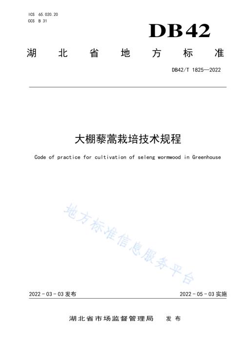 大棚藜蒿栽培技术规程DB42／T1825-2022.pdf