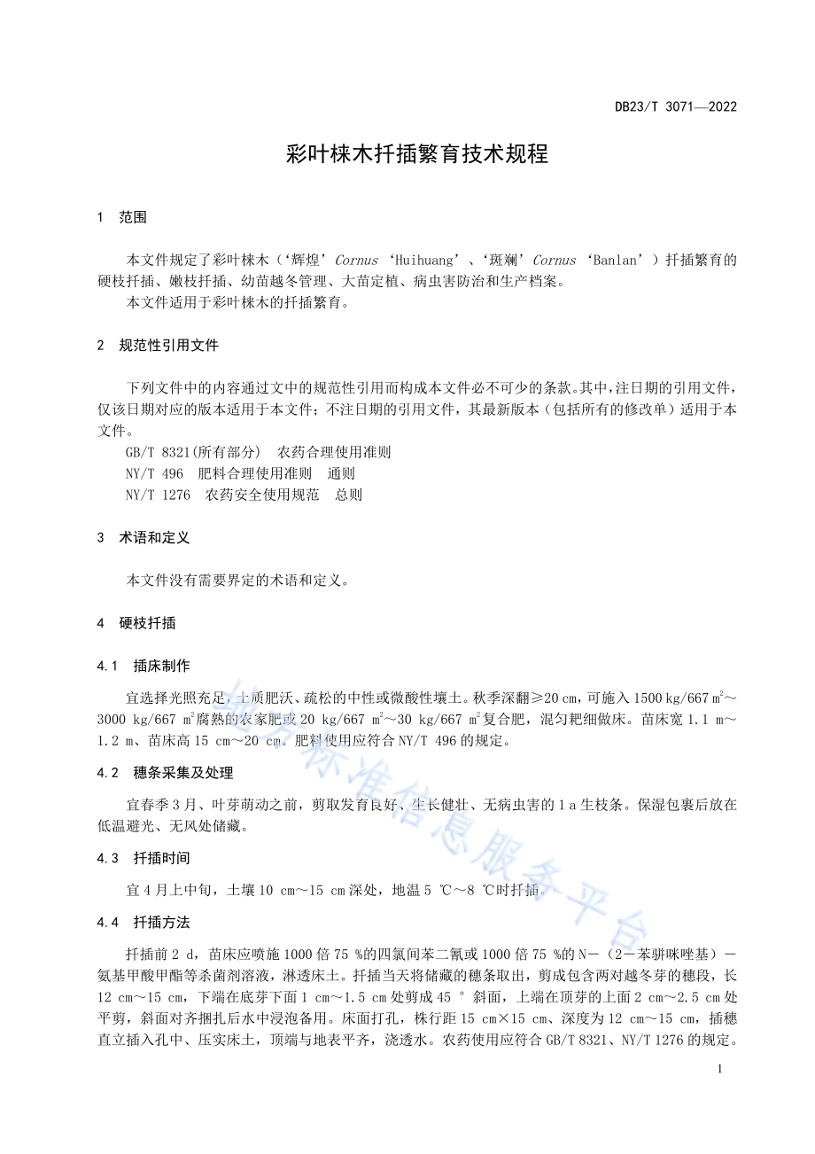 彩叶梾木扦插繁育技术规程DB23／T 3071—2022.pdf_第3页