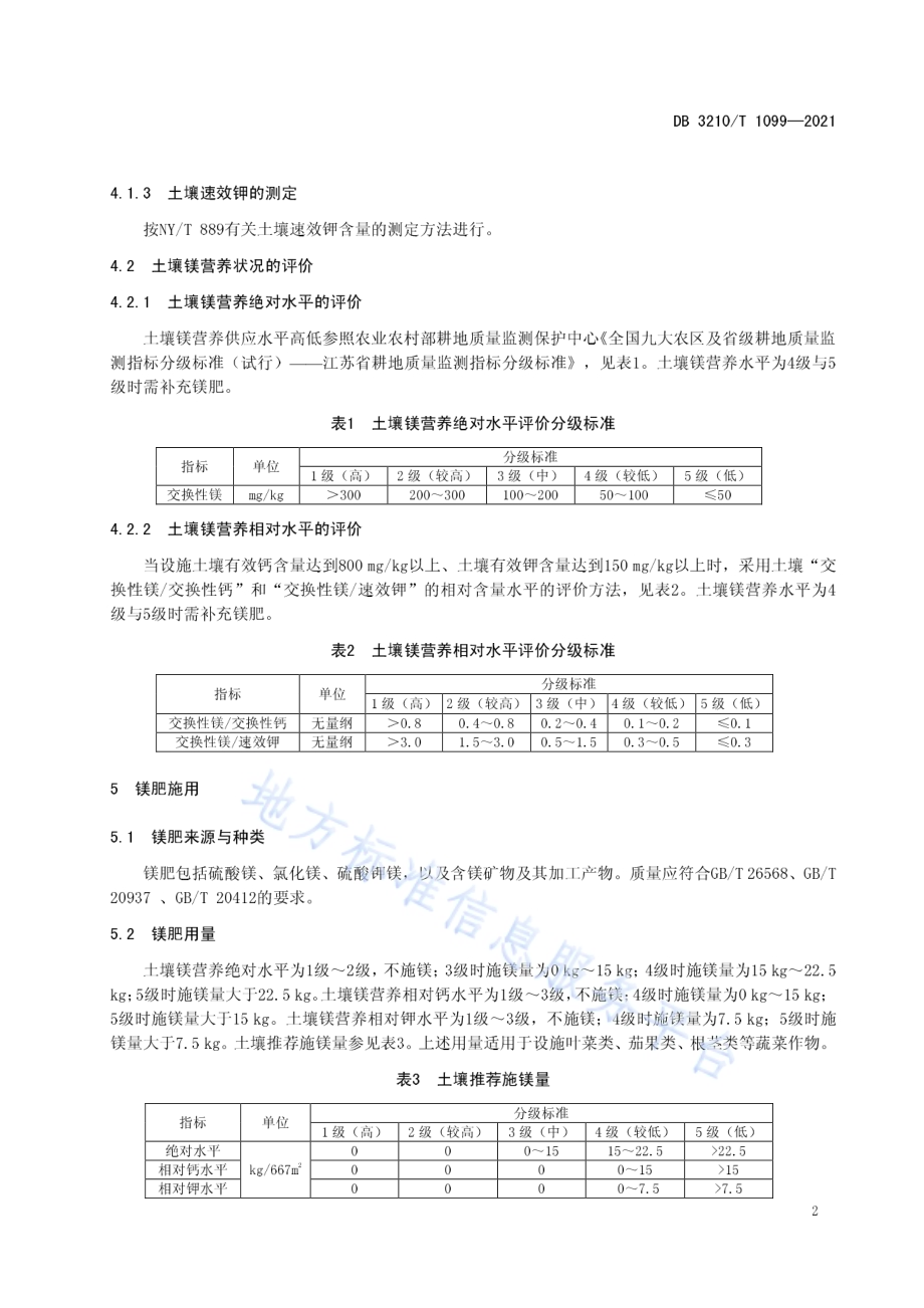 设施土壤镁营养诊断与镁肥施用技术规程DB3210／T 1099-2021.pdf_第4页