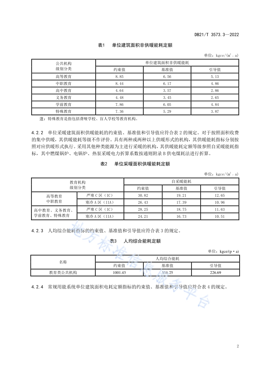公共机构能耗定额 第3部分：教育类DB21／T 3573.3-2022.pdf_第5页