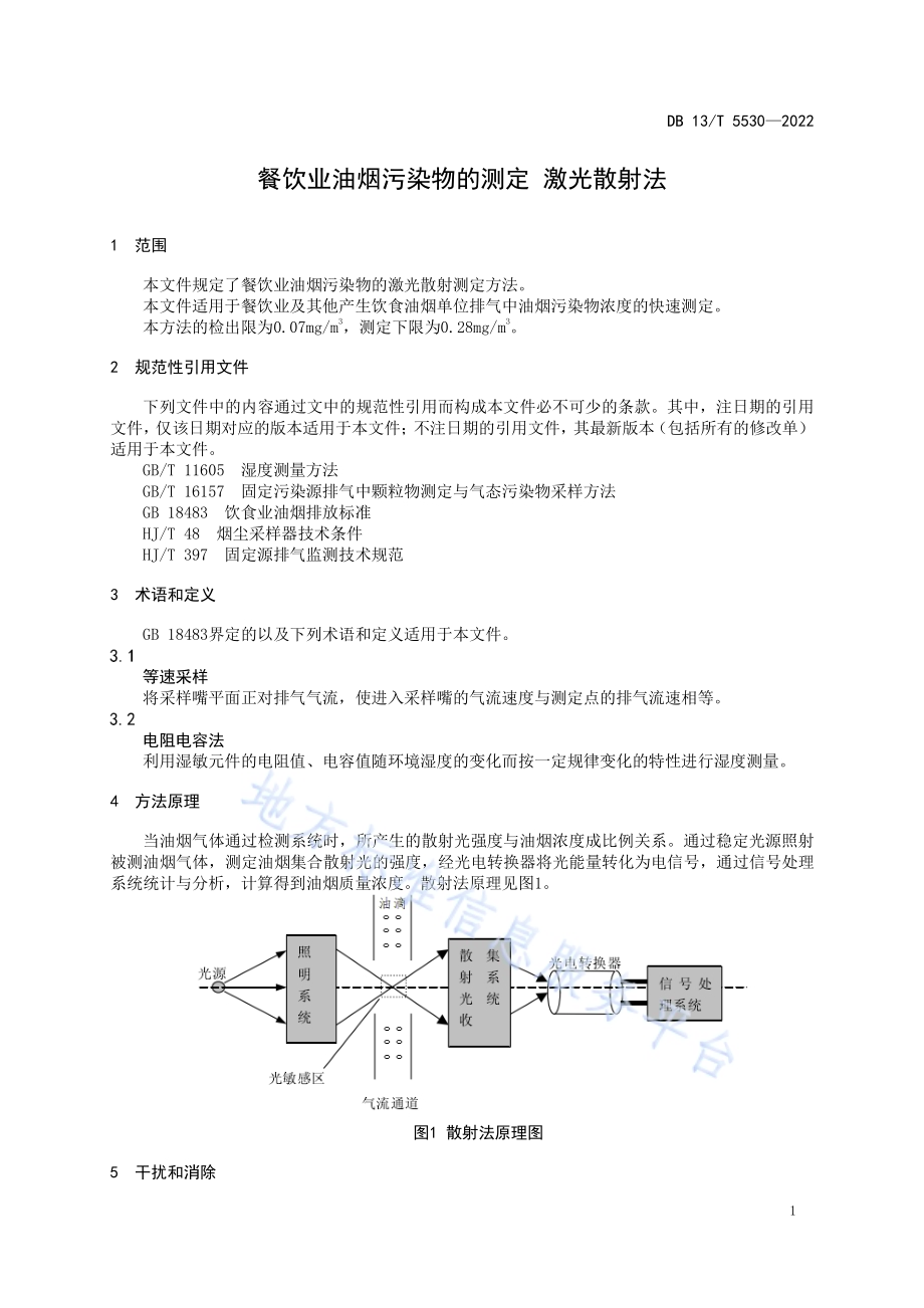 餐饮业油烟污染物的测定 激光散射法DB13／T 5530-2022.pdf_第5页