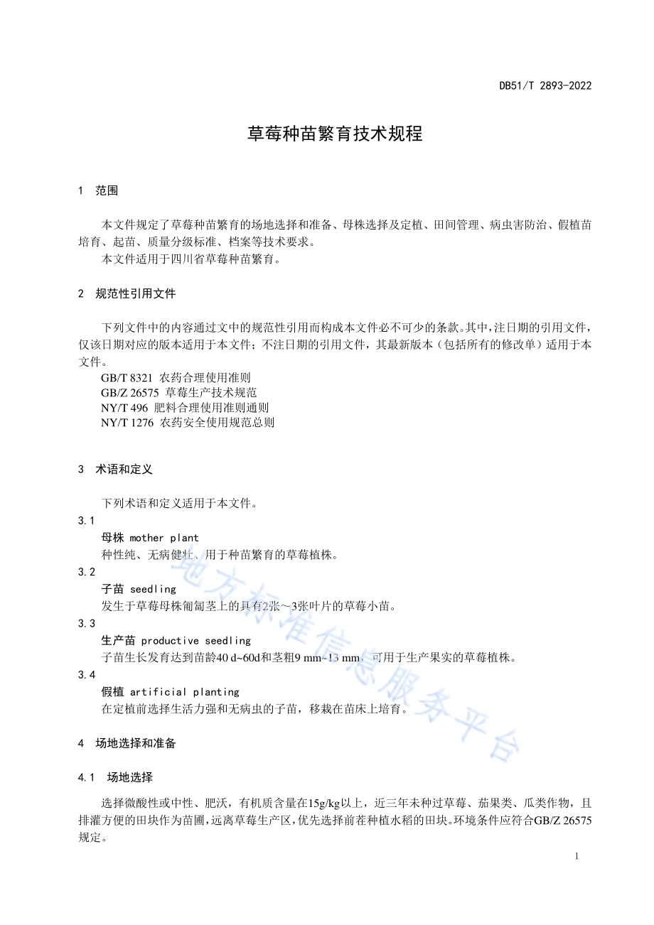 草莓种苗繁育技术规程DB51／T 2893-2022.pdf_第4页