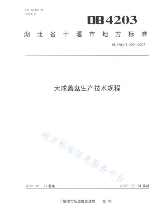 大球盖菇生产技术规程DB4203／T 209-2022.pdf