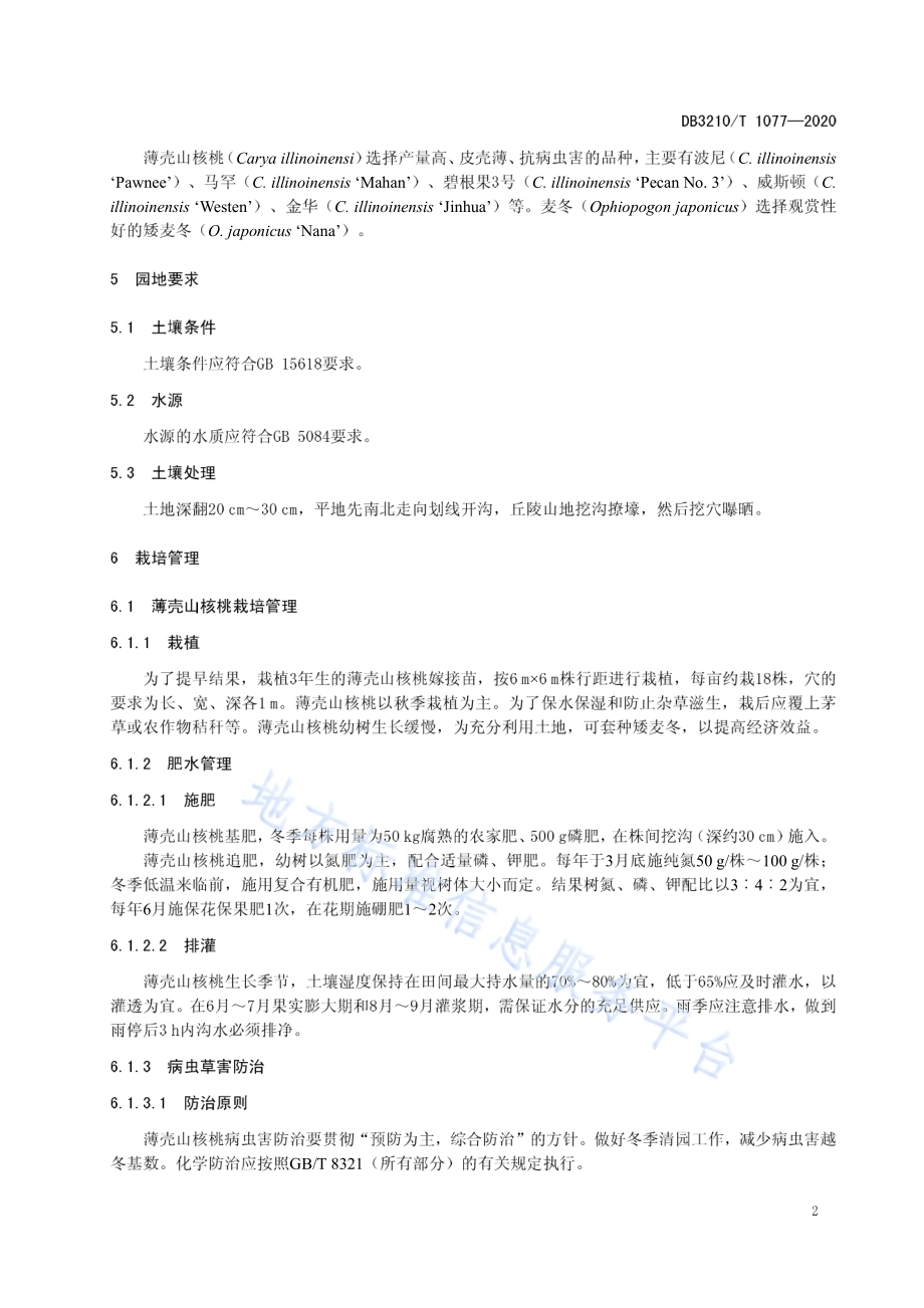 薄壳山核桃-矮麦冬套种栽培技术规程DB3210／T 1077-2020.pdf_第4页