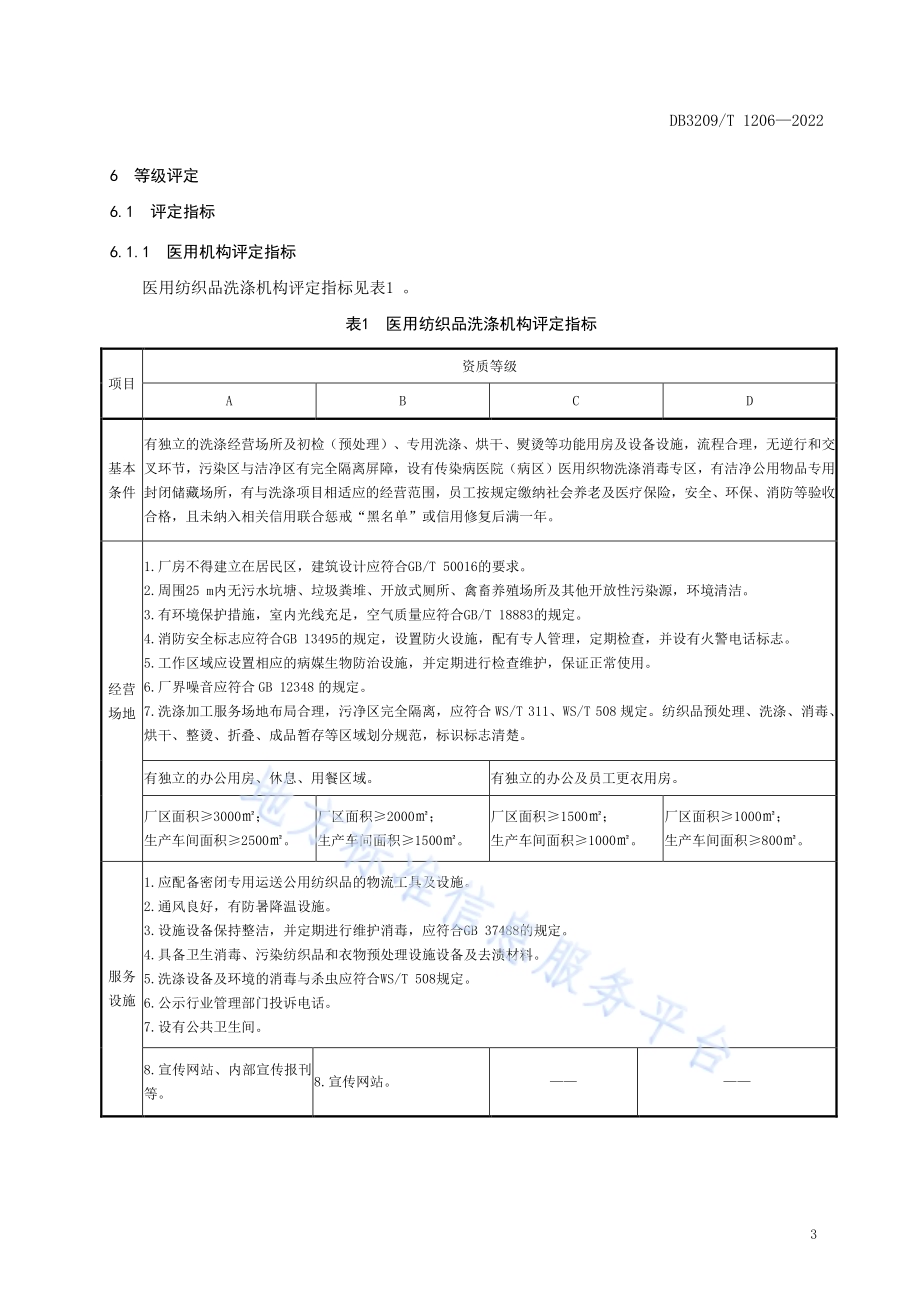 公用纺织品洗涤机构资质等级评定及管理规范DB3209／T 1206-2022.pdf_第5页