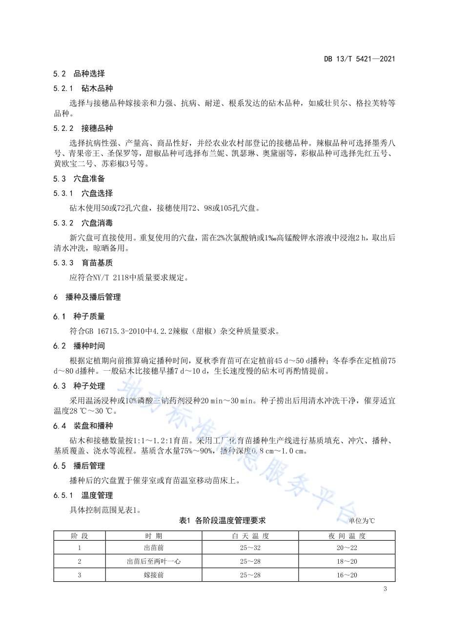 辣椒工厂化嫁接育苗技术规程DB13／T 5421-2021.pdf_第5页