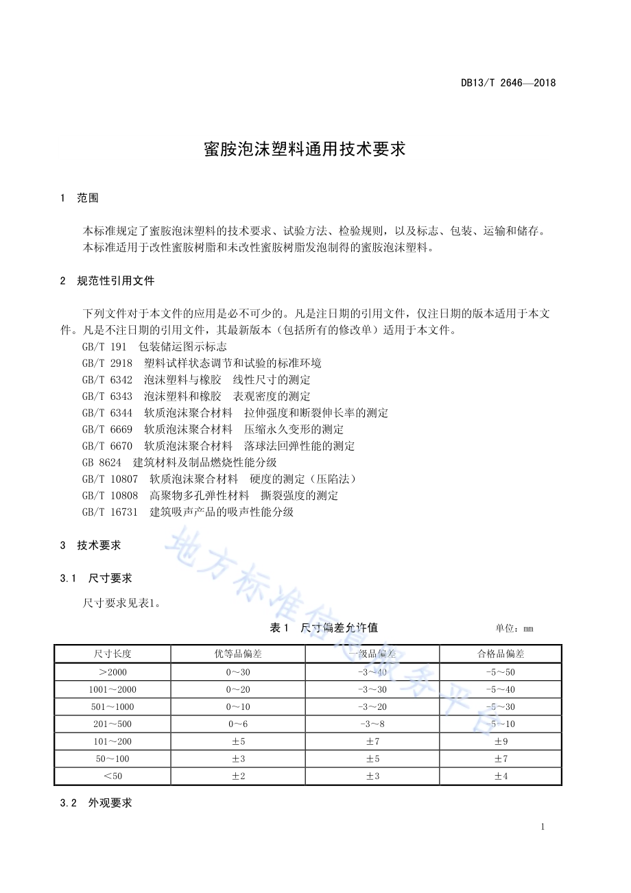蜜胺泡沫塑料通用技术条件DB13／T 2646-2018.pdf_第5页