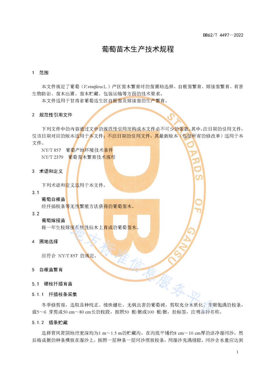 葡萄苗木生产技术规程DB62／T 4497-2022.pdf_第5页