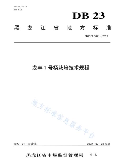龙丰1号杨栽培技术规程DB23／T 3091—2022.pdf