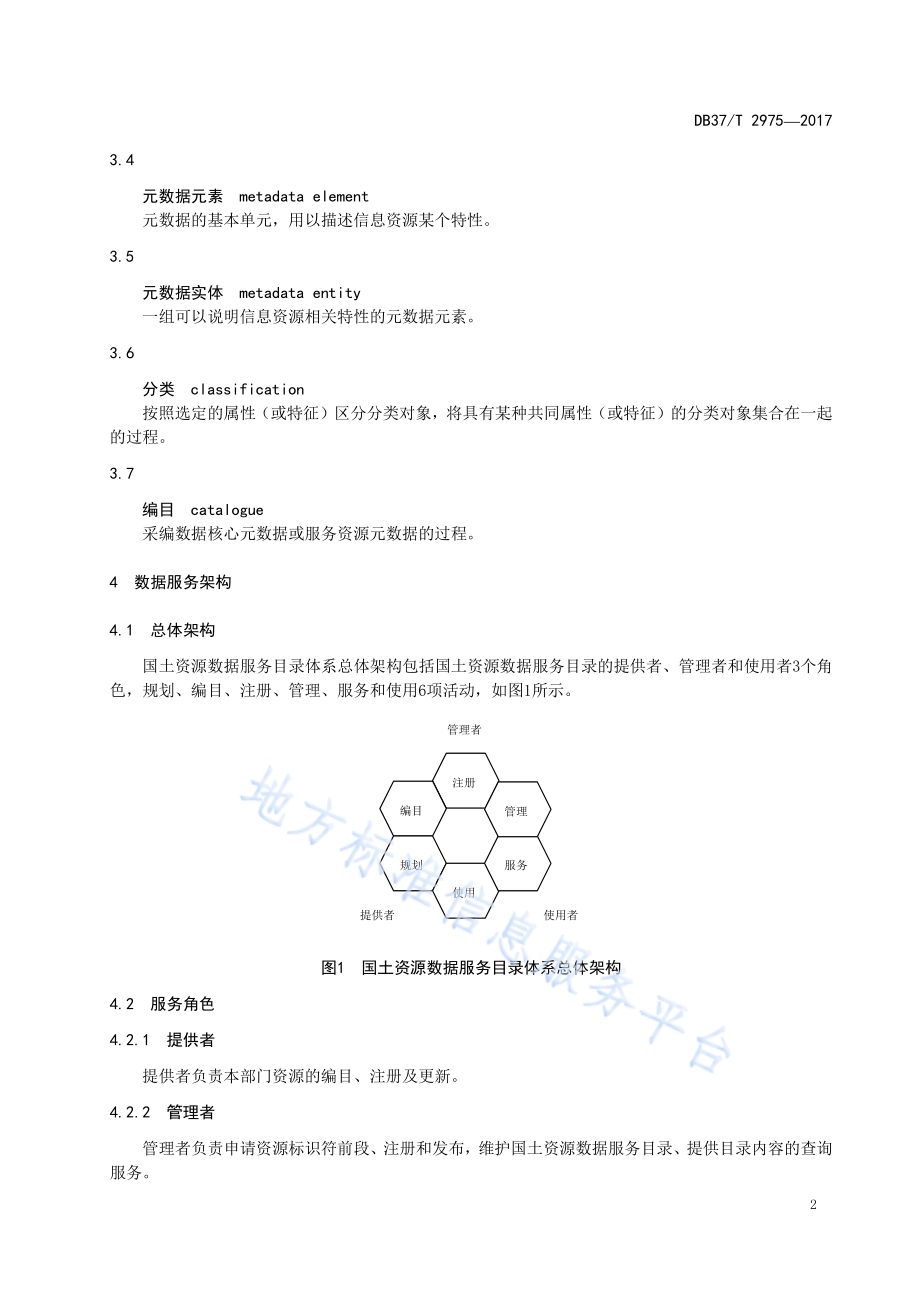 国土资源数据服务目录体系规范DB37／T 2975-2017.pdf_第5页