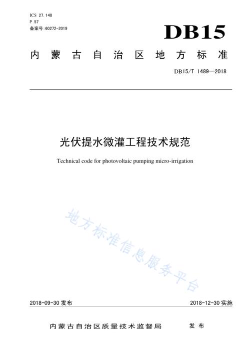 光伏提水微灌工程技术规范DB15／T 1489-2018.pdf
