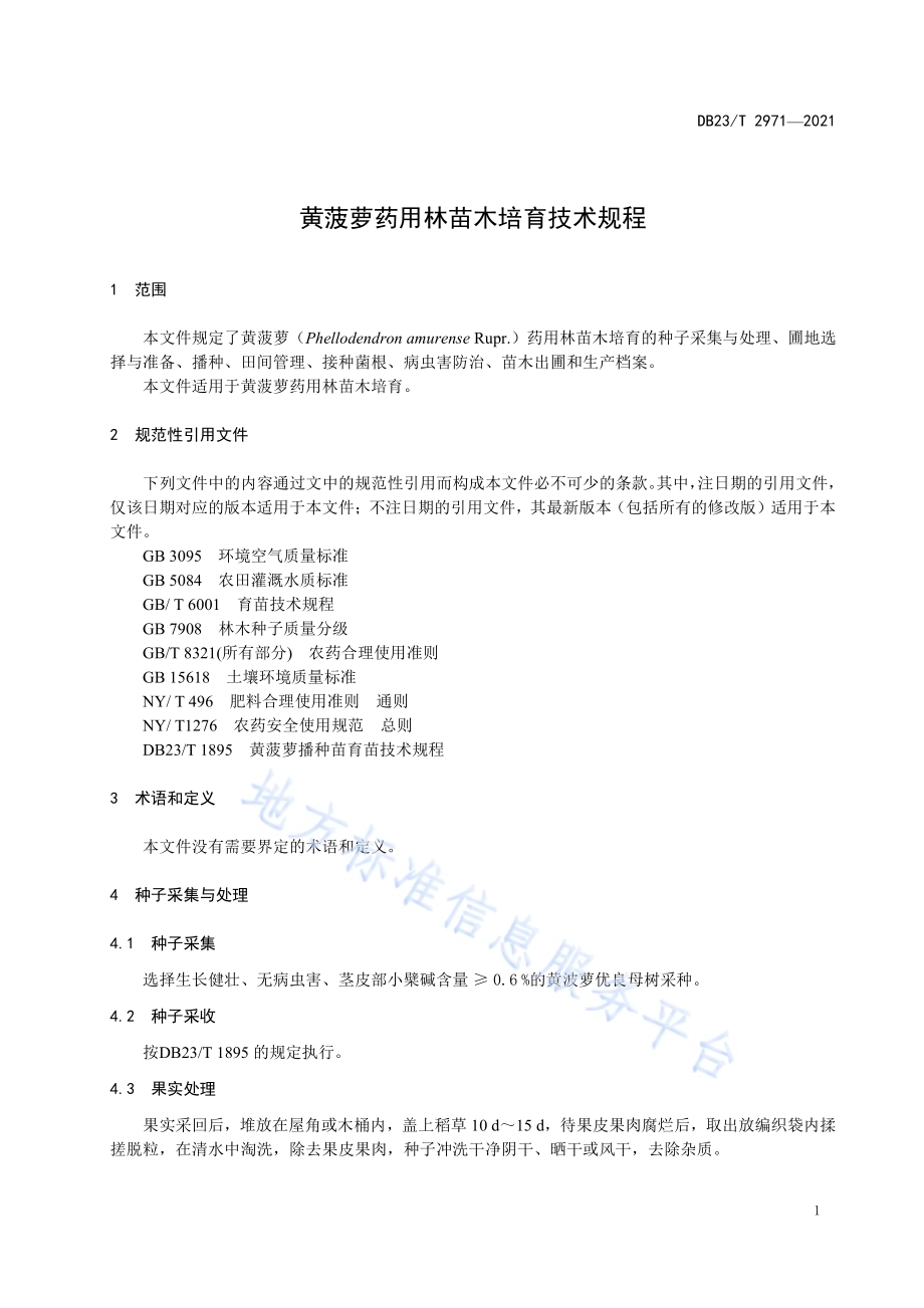 黄菠萝药用林苗木培育技术规程DB23／T 2971—2021.pdf_第3页