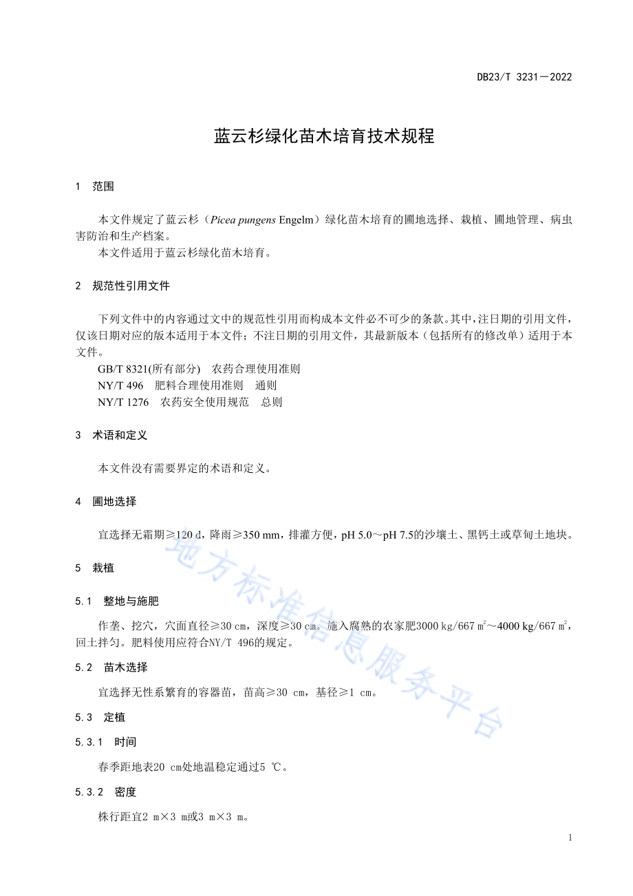 蓝云杉绿化苗木培育技术规程DB23／T 3231—2022.pdf_第5页
