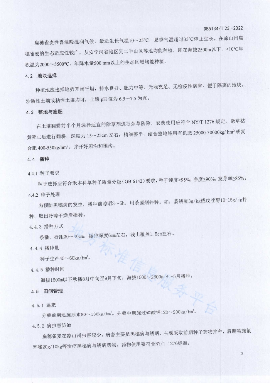 凉山扁穗雀麦种子生产技术规程DB5134／T 23-2022.pdf_第5页
