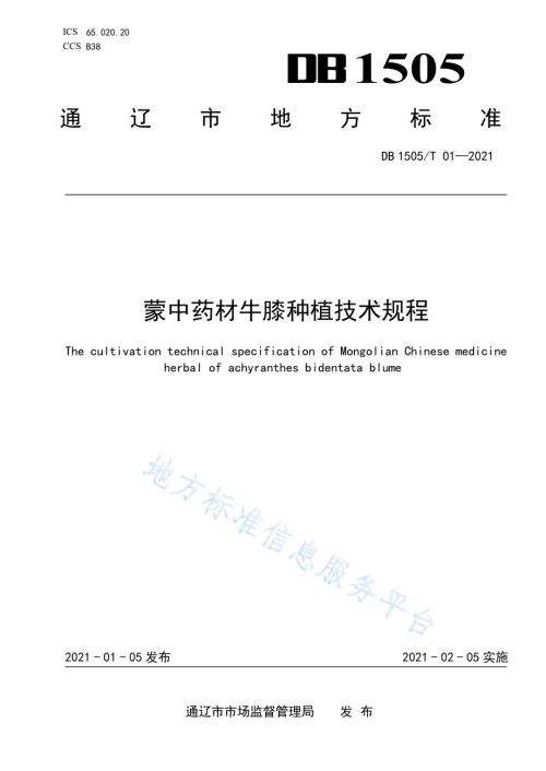 蒙中药材牛膝种植技术规程DB1505／T 01-2021.pdf