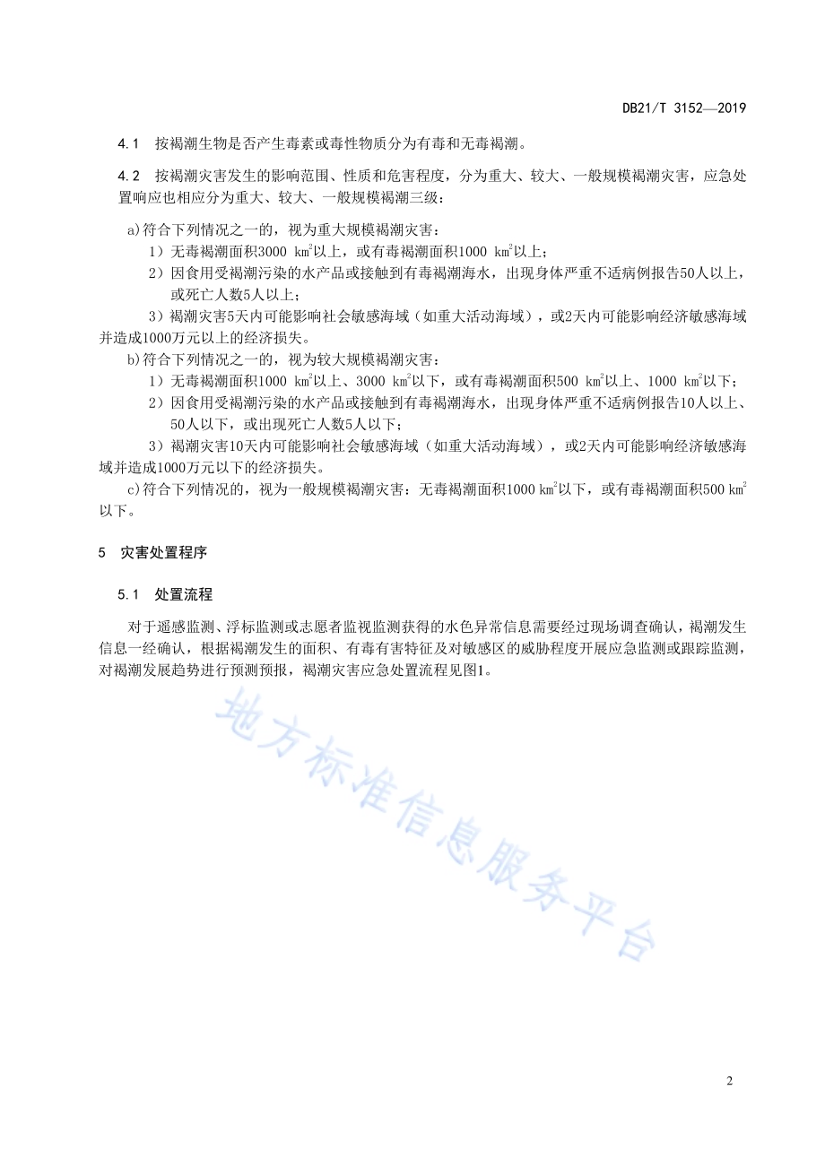 褐潮灾害应急处置技术规程DB21／T 3152—2019.pdf_第4页