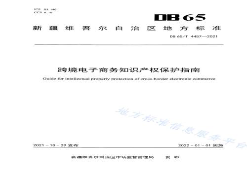 跨境电子商务知识产权保护指南DB65／T 4457-2021.pdf
