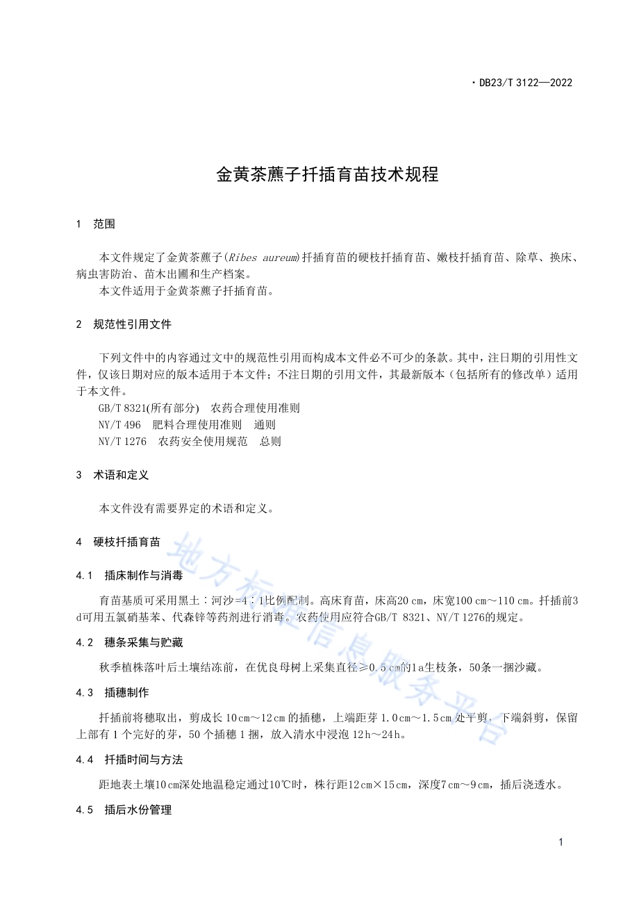 金黄茶藨子扦插育苗技术规程DB23／T 3122—2022.pdf_第3页