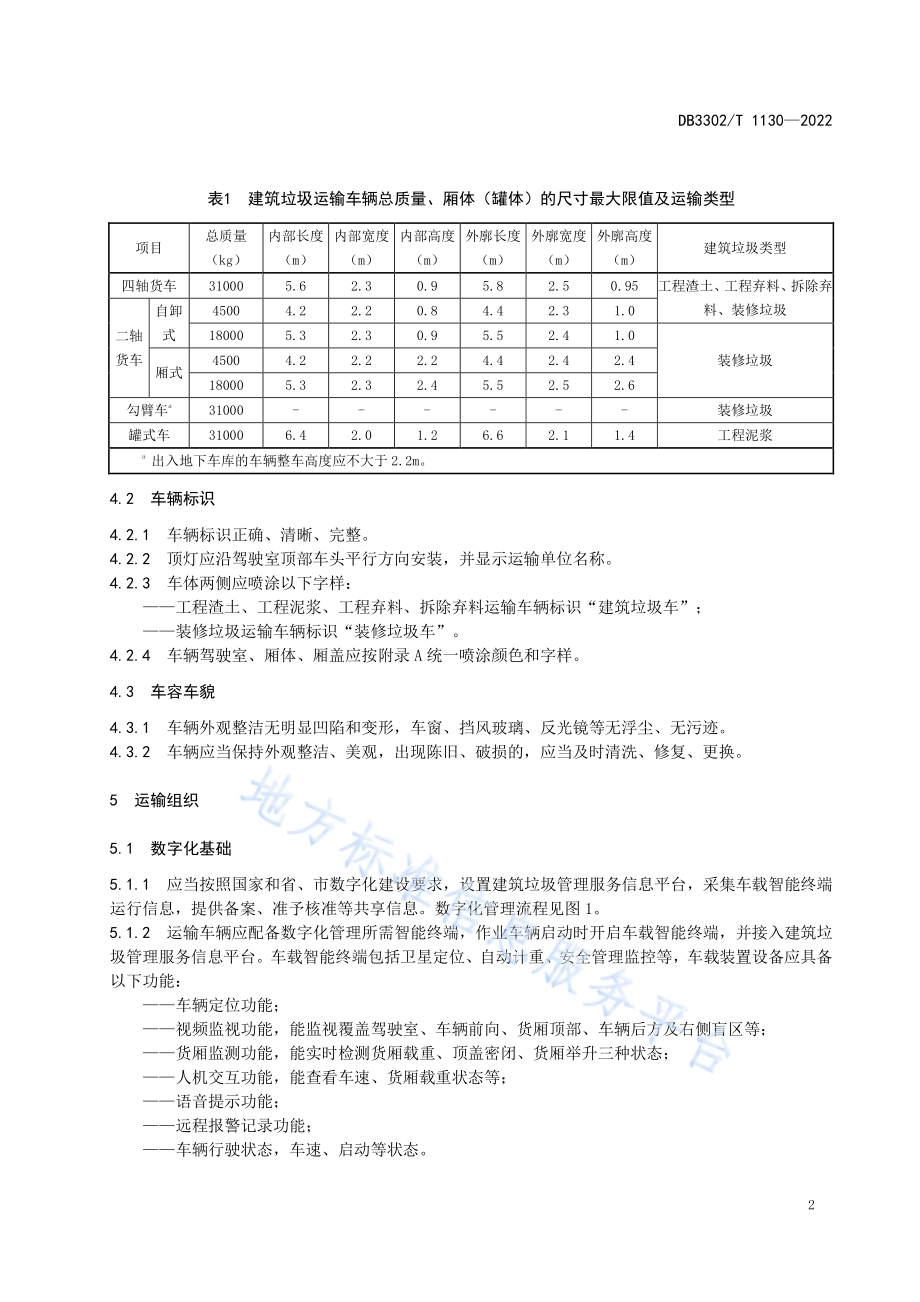 建筑垃圾运输管理规范DB3302／T 1130-2022.pdf_第5页