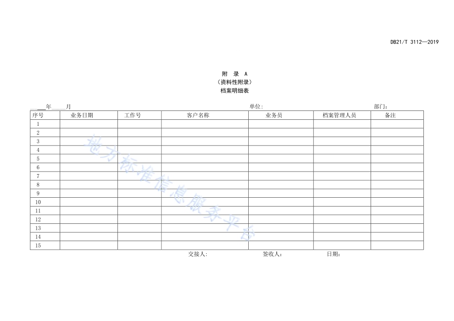 货运代理企业业务档案管理规范DB21／T 3112-2019.pdf_第5页