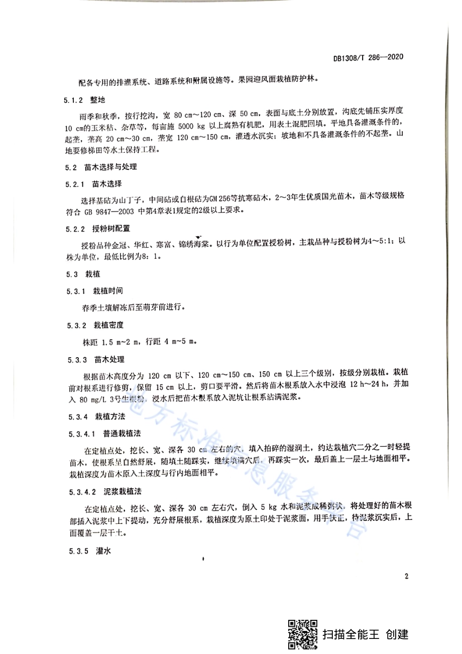 国光苹果矮化密植栽培技术规程DB1308／T 286-2020.pdf_第4页