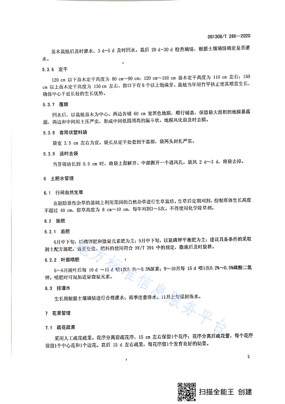 国光苹果矮化密植栽培技术规程DB1308／T 286-2020.pdf_第5页