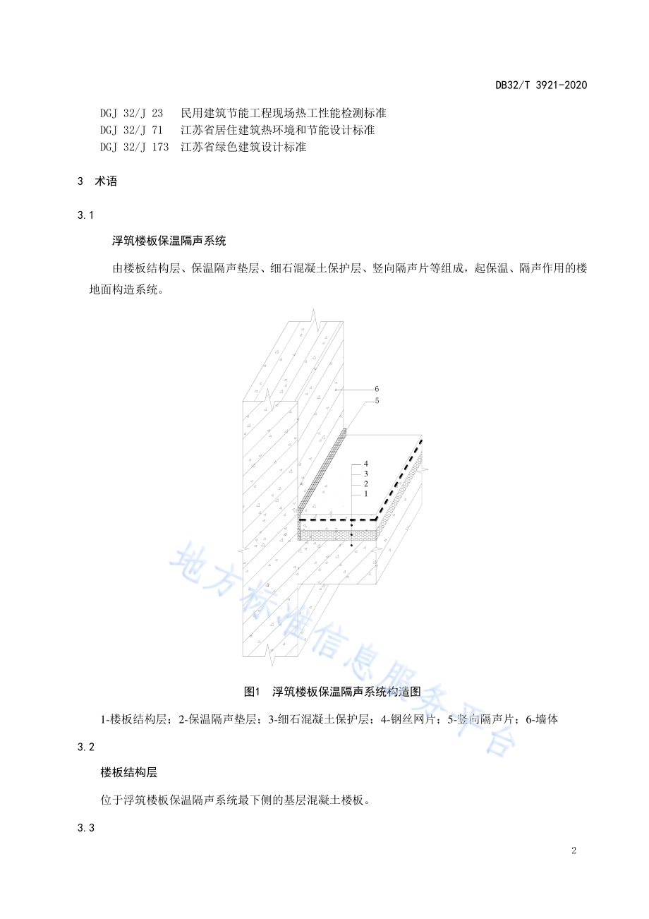 居住建筑浮筑楼板保温隔声工程技术规程DB32／T 3921-2020.pdf_第5页