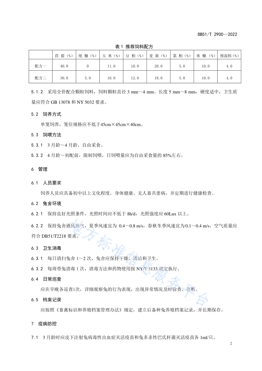 后备种兔饲养管理规程DB51／T 2900-2022.pdf_第5页