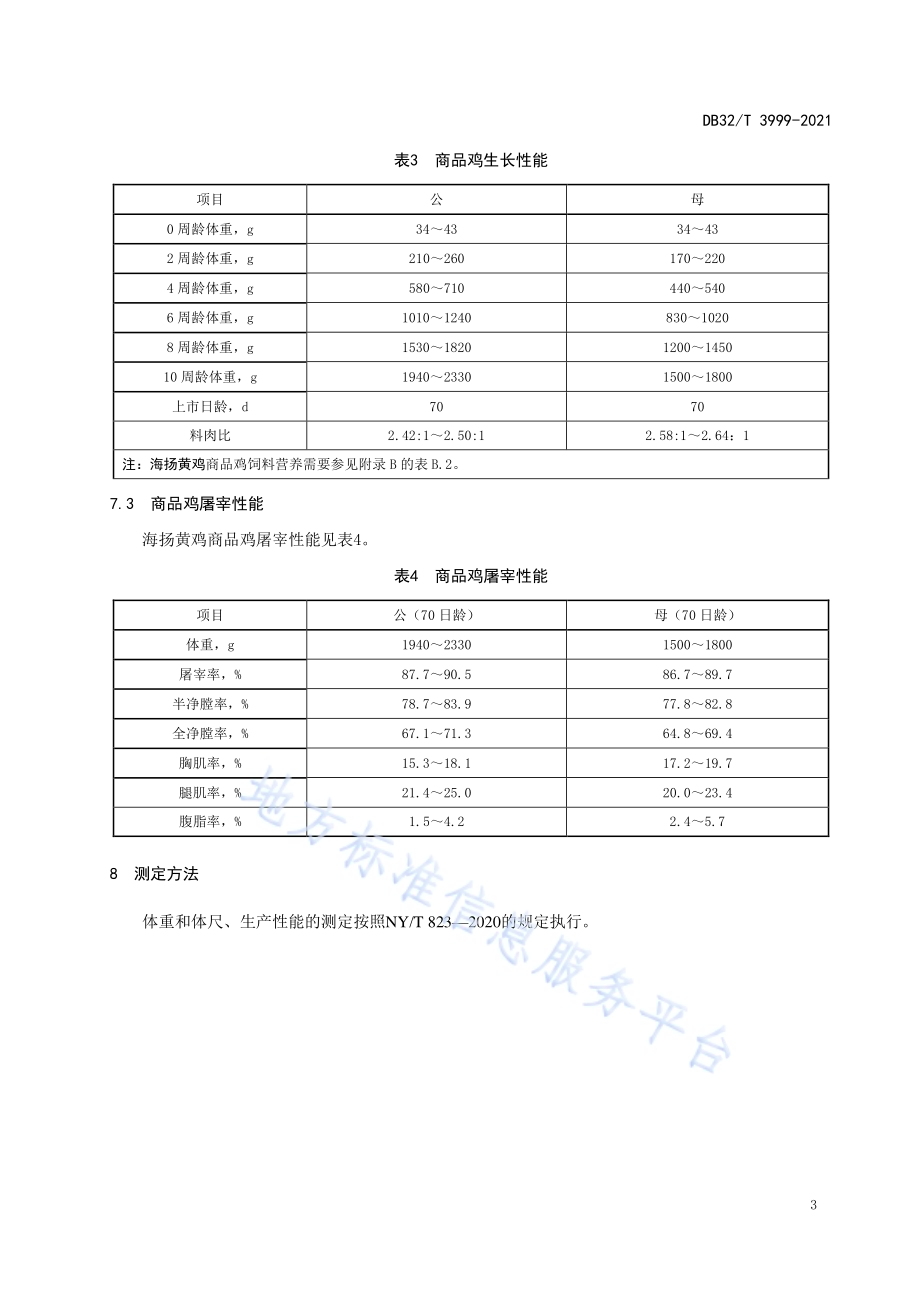海扬黄鸡（配套系）DB32／T 3999-2021.pdf_第5页