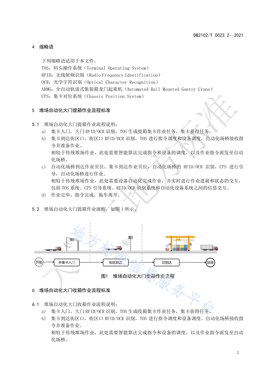 集装箱码头堆场自动化改造 第2部分：业务流程DB2102／T 0023.2-2021.pdf_第4页
