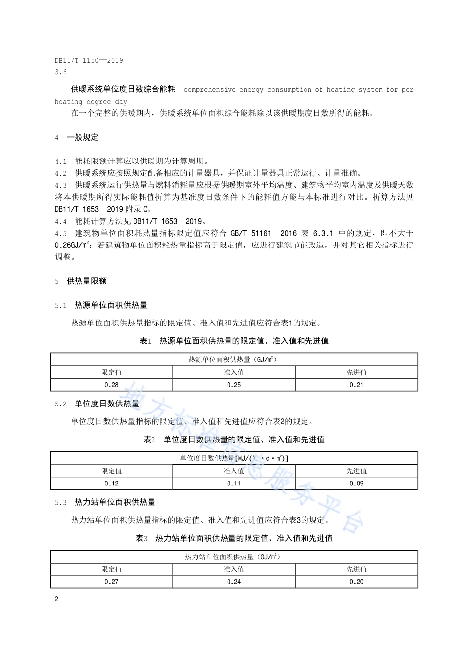 供暖系统运行能源消耗限额DB11／T 1150-2019.pdf_第5页