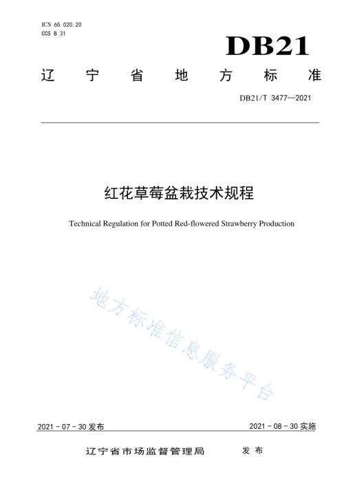 红花草莓盆栽技术规程DB21／T 3477—2021.pdf