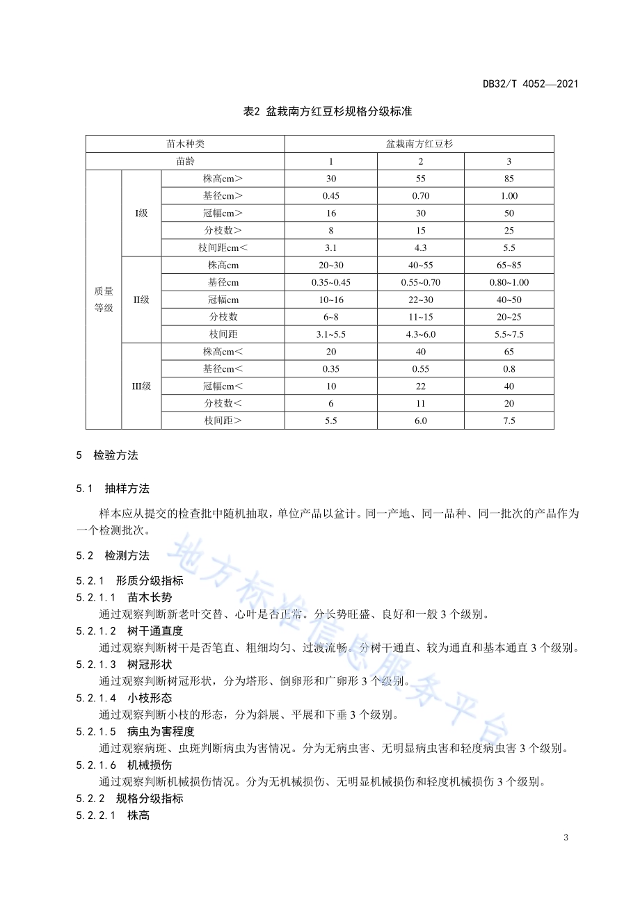 盆栽南方红豆杉质量等级DB32／T 4052-2021.pdf_第5页