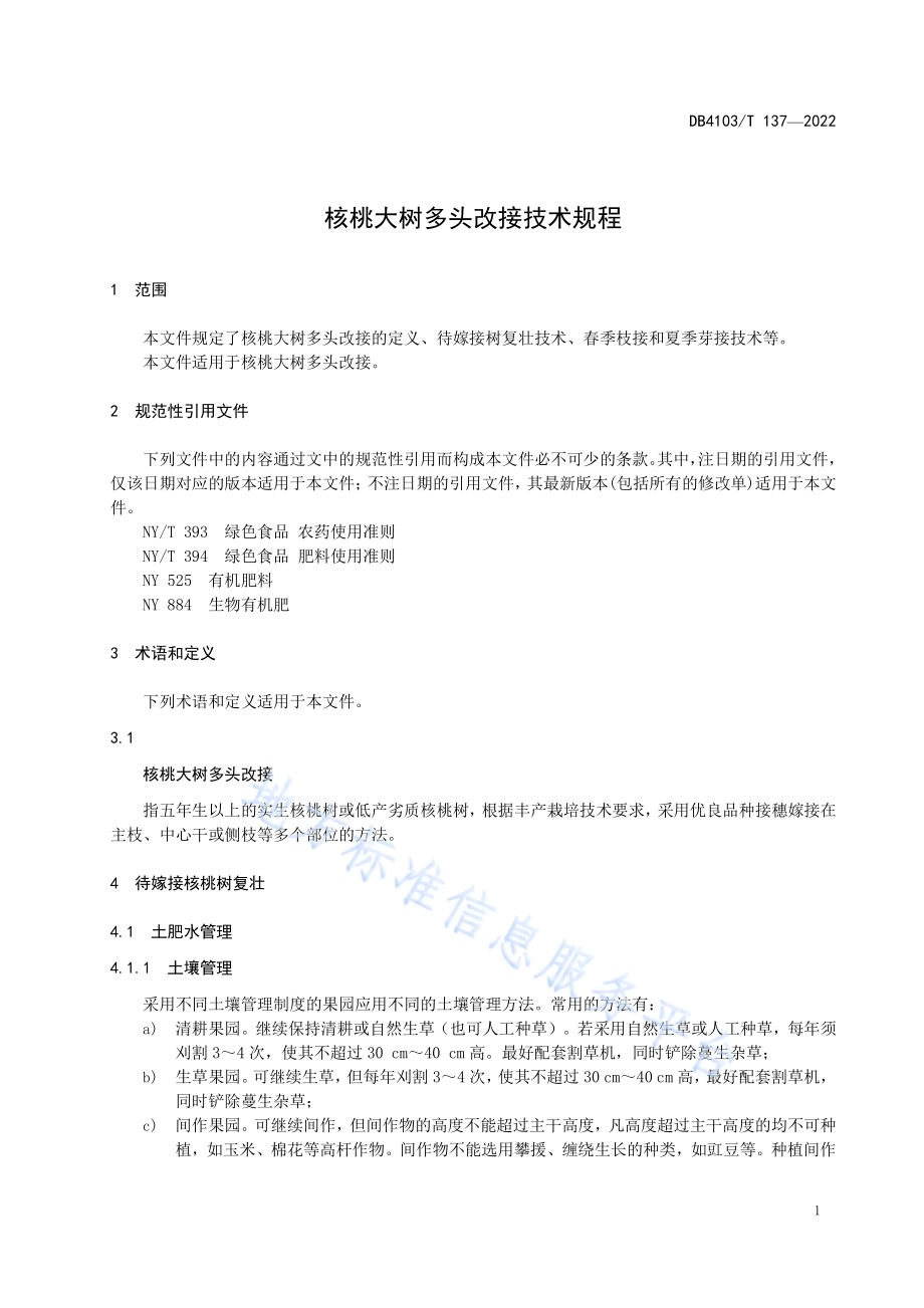 核桃大树多头改接技术规程DB4103／T137-2022.pdf_第3页