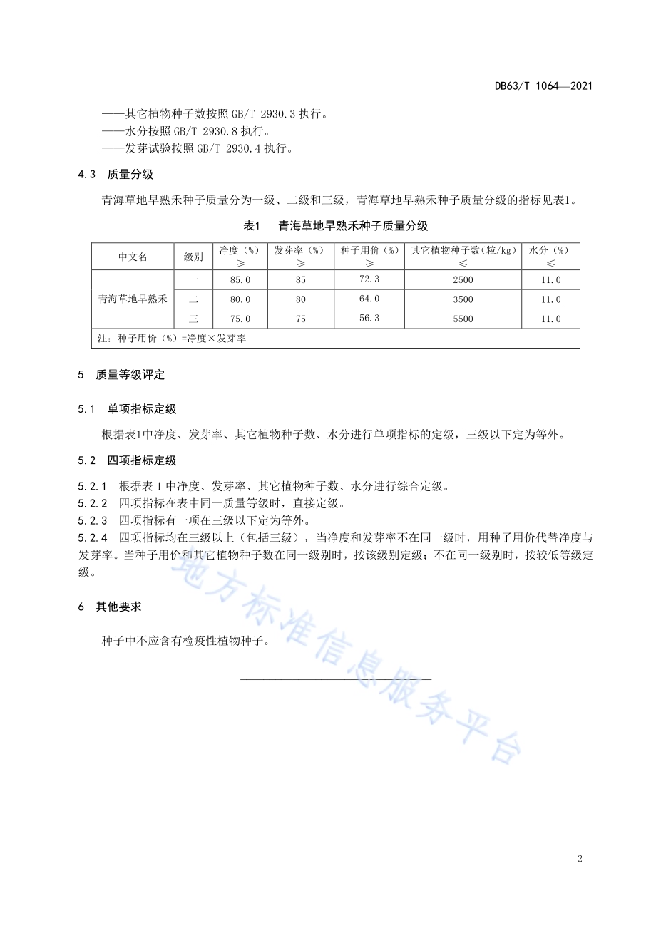 青海草地早熟禾种子质量分级技术规范DB63／T 1064-2021.pdf_第4页