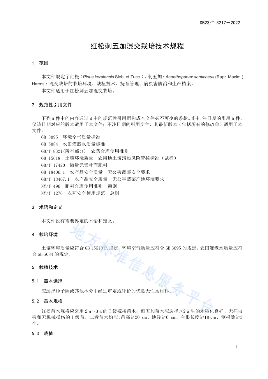 红松刺五加混交栽培技术规程DB23／T 3217—2022.pdf_第3页