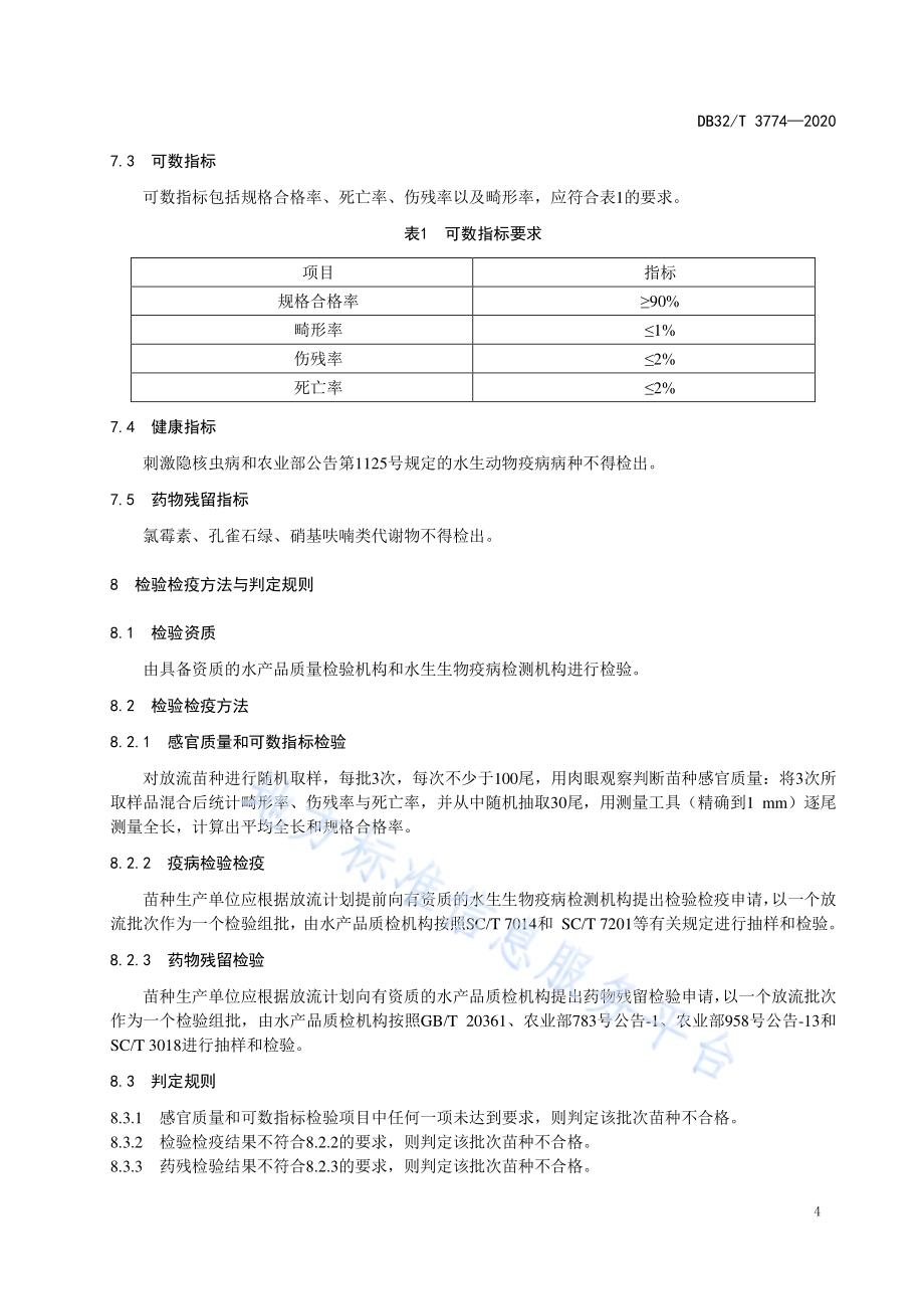水生生物增殖放流技术规范 菊黄东方鲀DB32／T 3774-2020.pdf_第5页