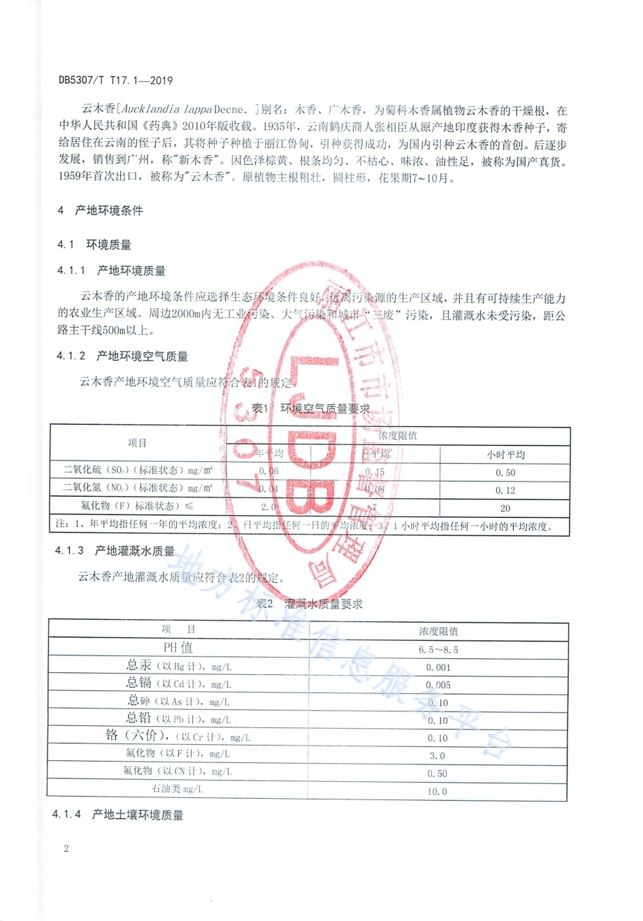 云木香种植规范DB 5307／T 17-2019.pdf_第4页