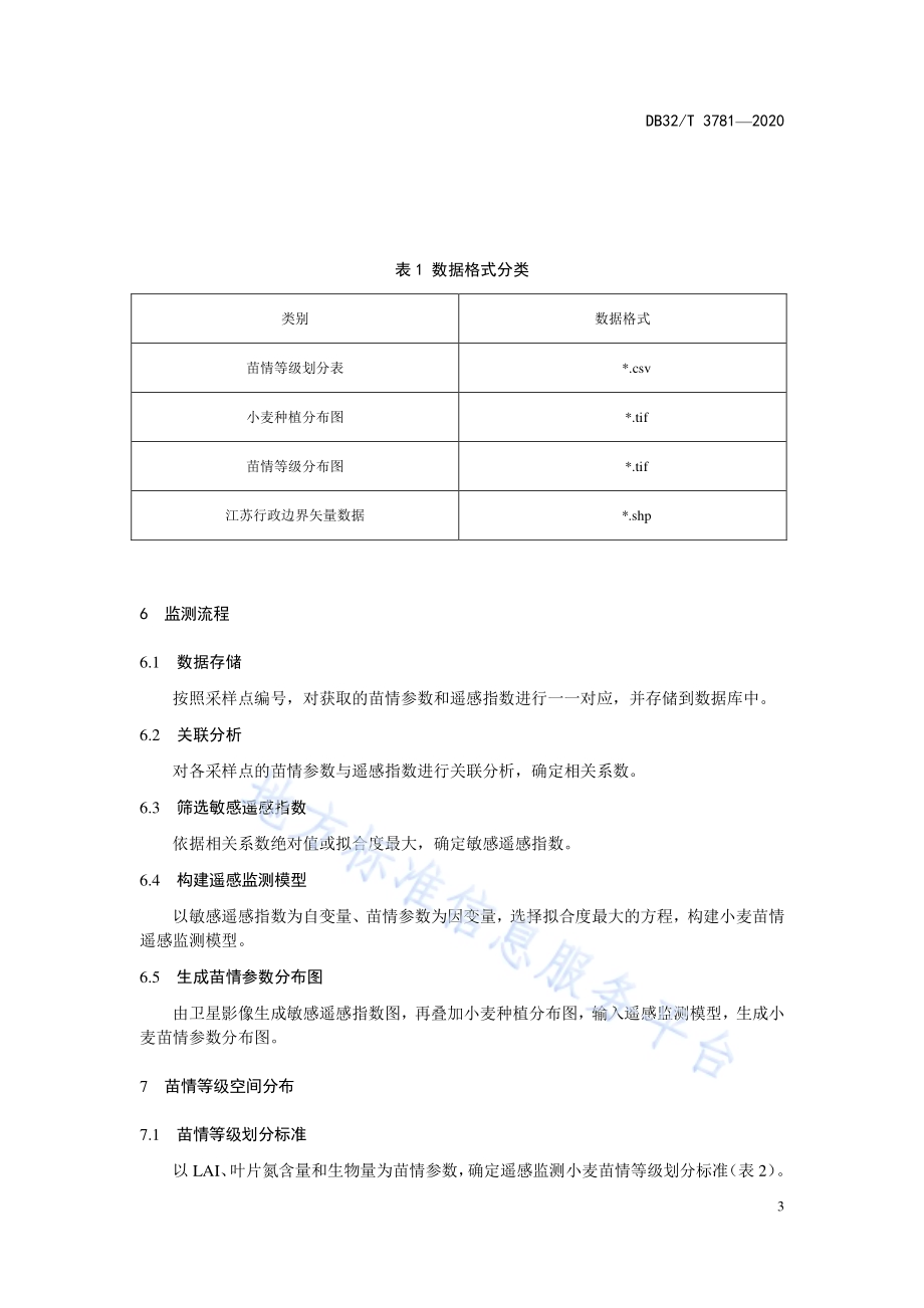 遥感监测小麦苗情及等级划分DB32／T 3781-2020.pdf_第5页