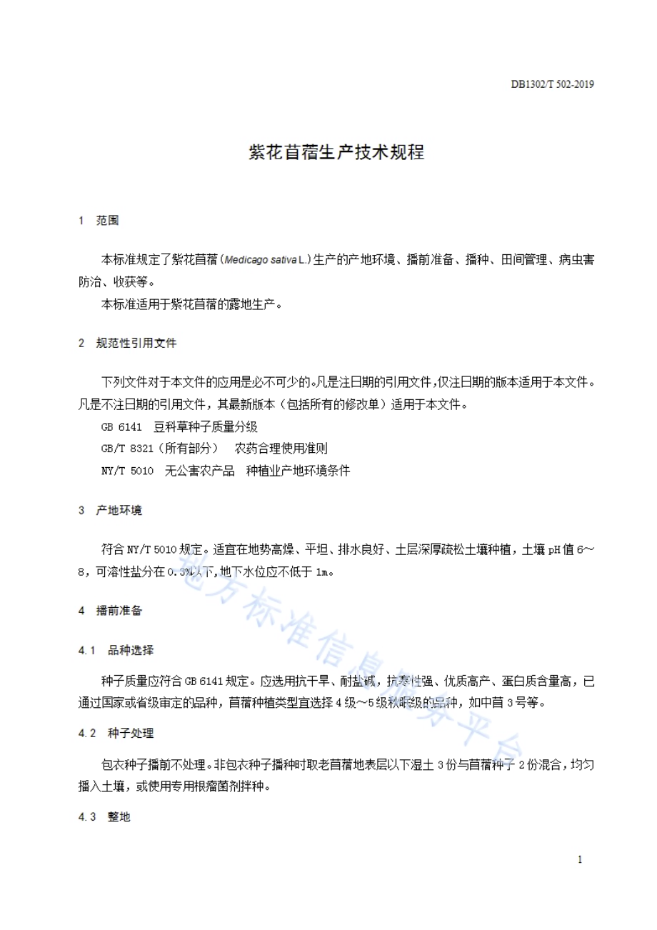 紫花苜蓿生产技术规程DB1302／T 502-2019.pdf_第3页