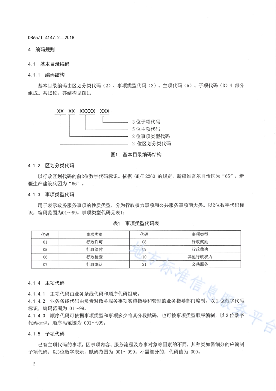 政务服务“最多跑一次”工作规范 第2部分：政务服务事项编码规则DB65／T 4147.2-2018.pdf_第4页