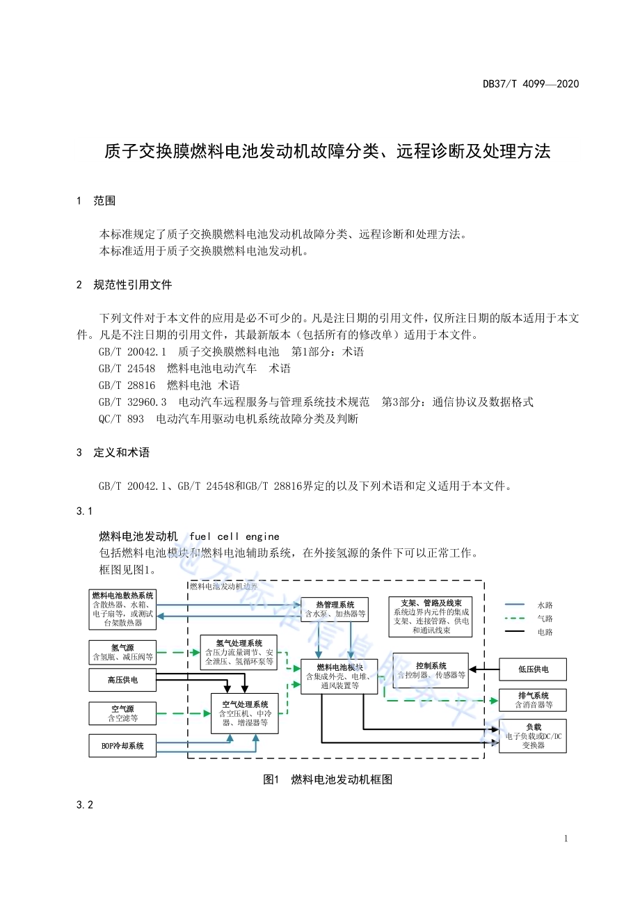 质子交换膜燃料电池发动机故障分类、远程诊断及处理方法DB37／T 4099—2020.pdf_第4页