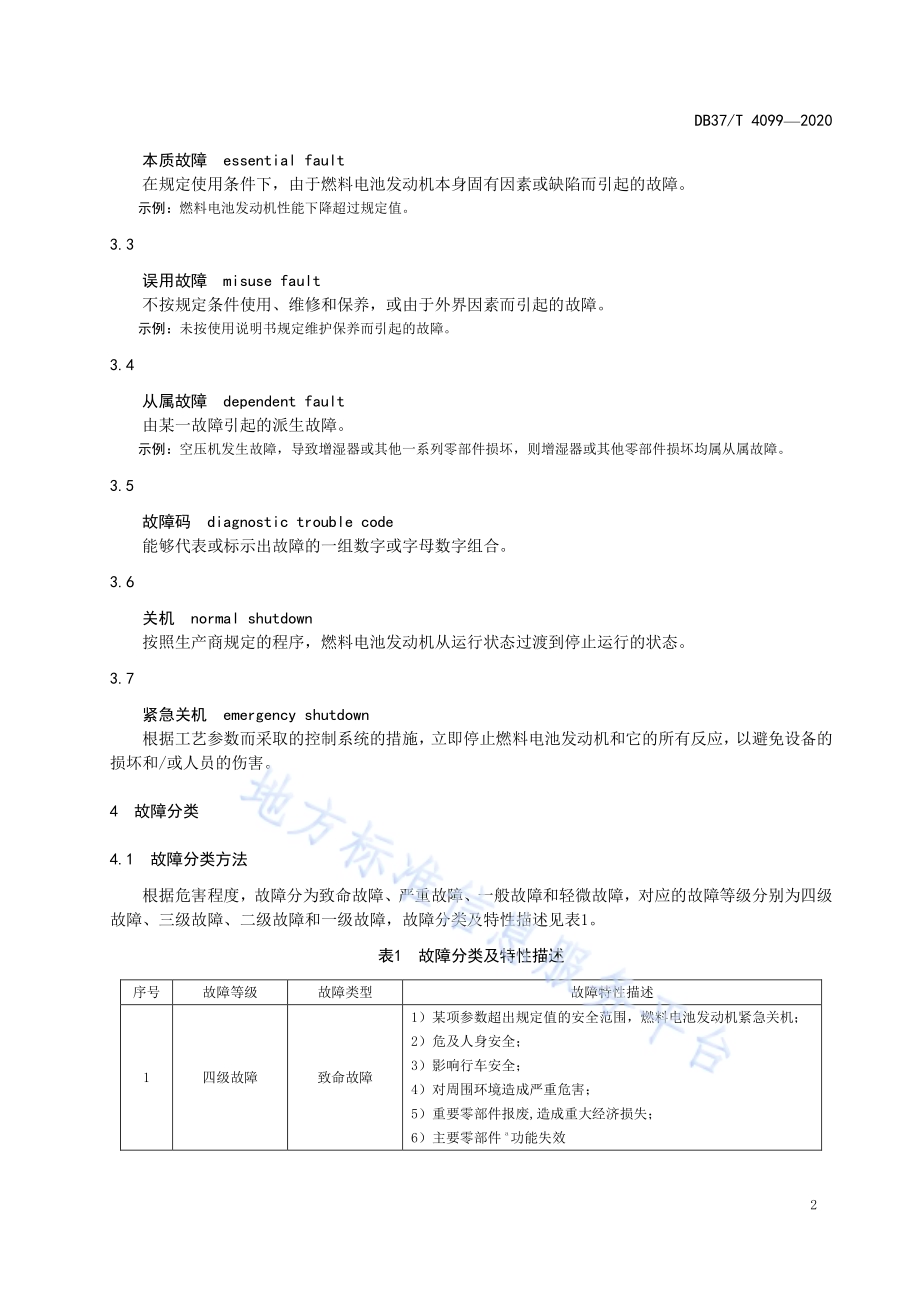质子交换膜燃料电池发动机故障分类、远程诊断及处理方法DB37／T 4099—2020.pdf_第5页